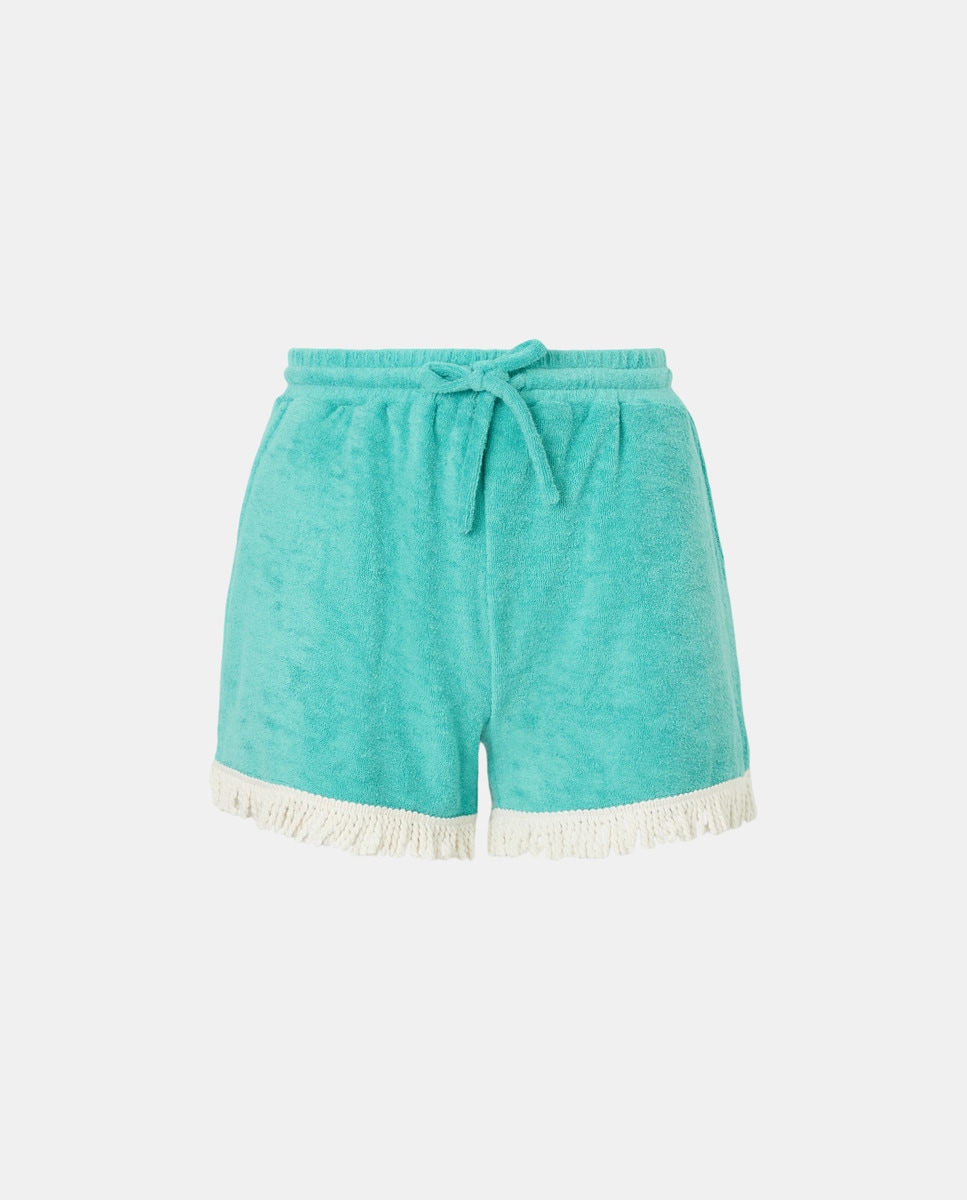Conjunto de Toalha com Franjas Azul-5