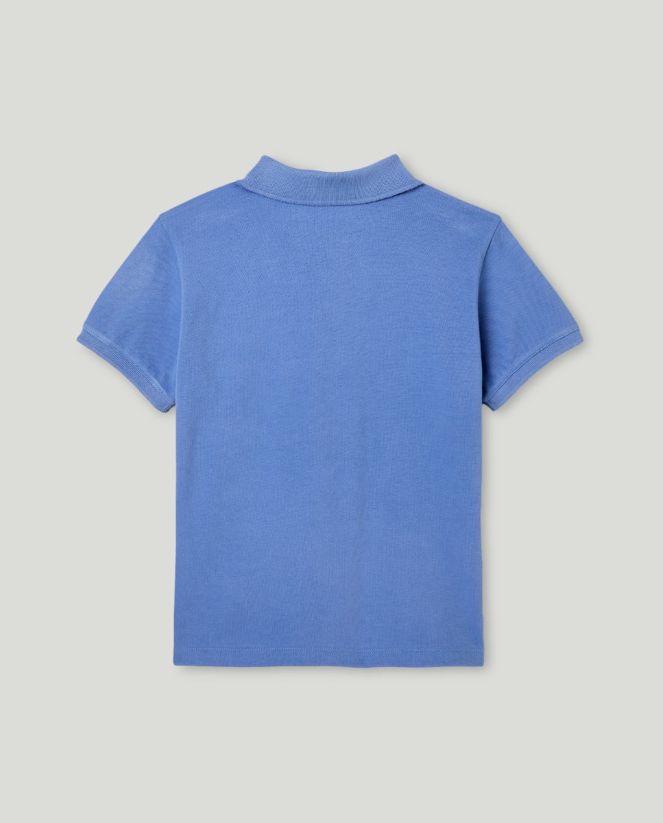 Polo de niño piqué manga corta Azul-2