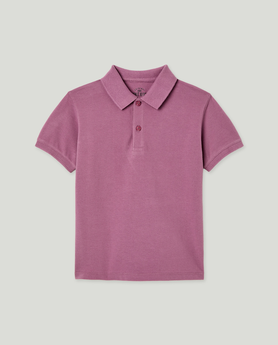 Polo de niño piqué manga corta Morado-1