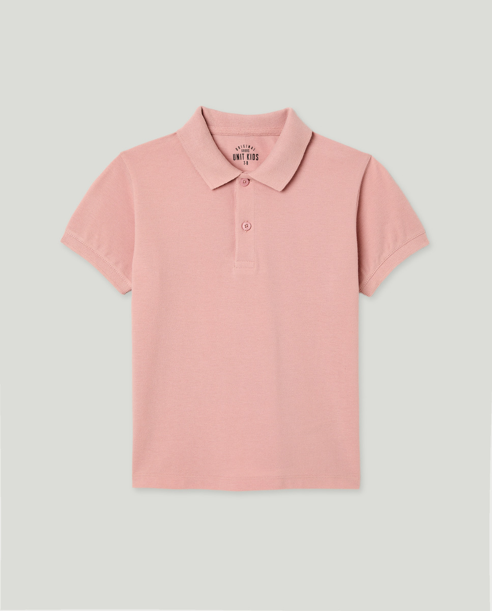 Polo de niño piqué manga corta Rosa-1