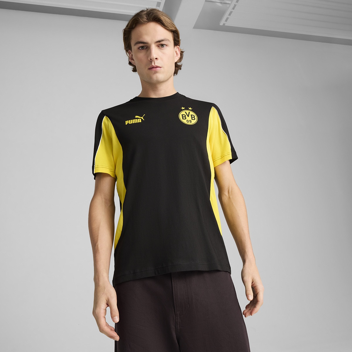 T-shirt de Homem BVB ftblARCHIVE Tee Preto-1