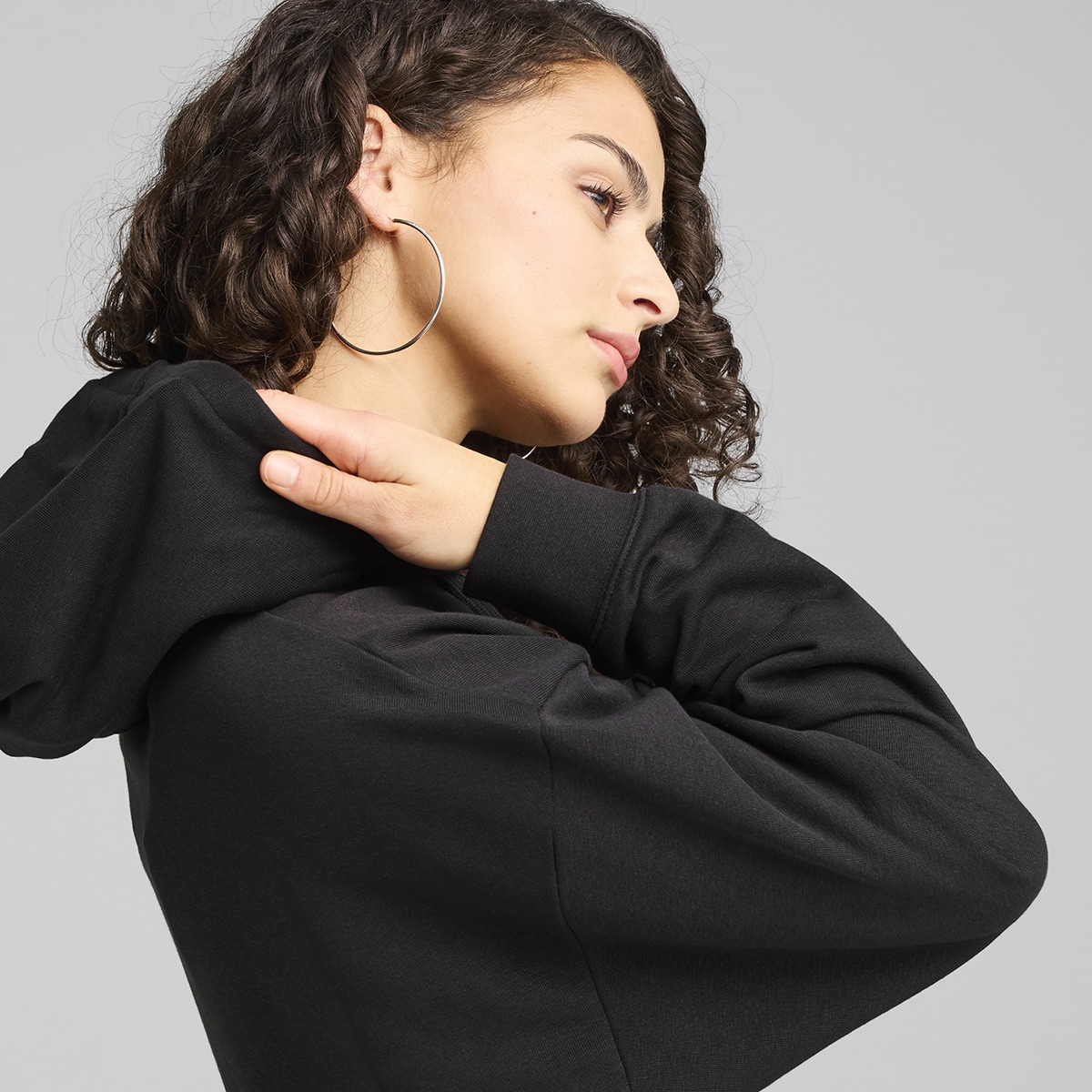 Sweatshirt de Mulher ESS Script Comfort Hoodie TR Preto-3