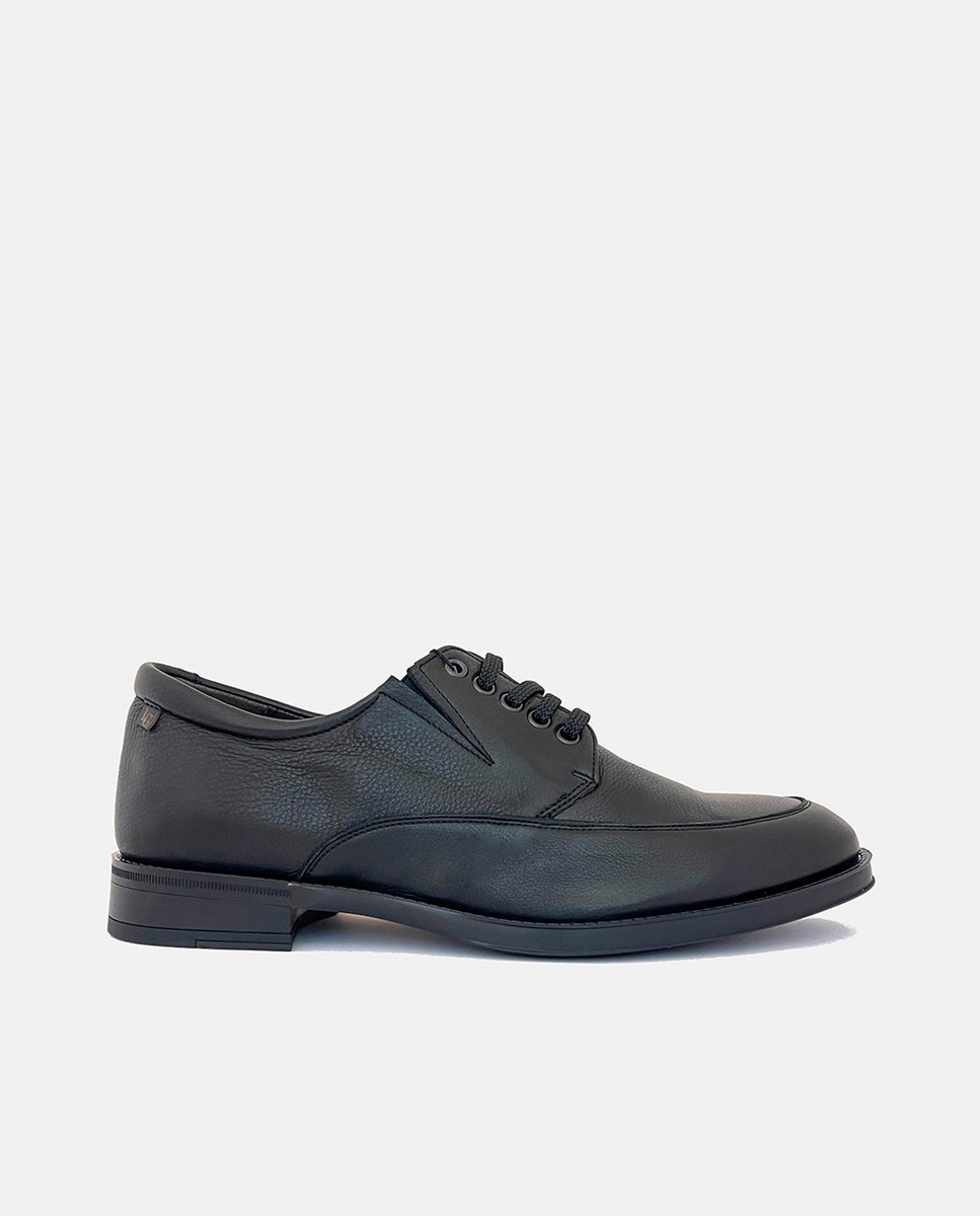 Sapatos de Atacadores em Pele Preto-1