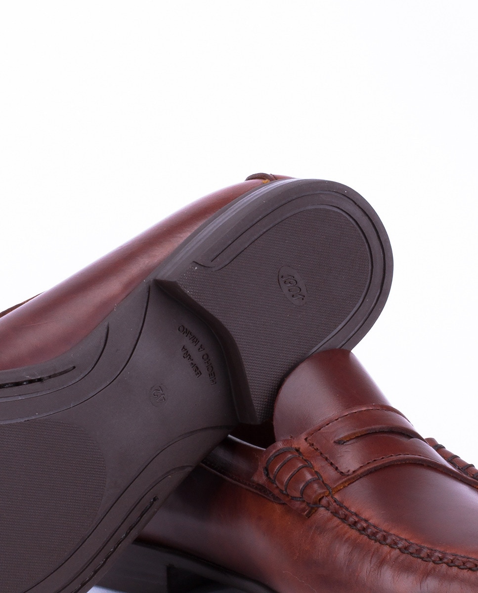 Mocassins de Travessão Ciclon Seahorse com Sola de Borracha Castanho-4