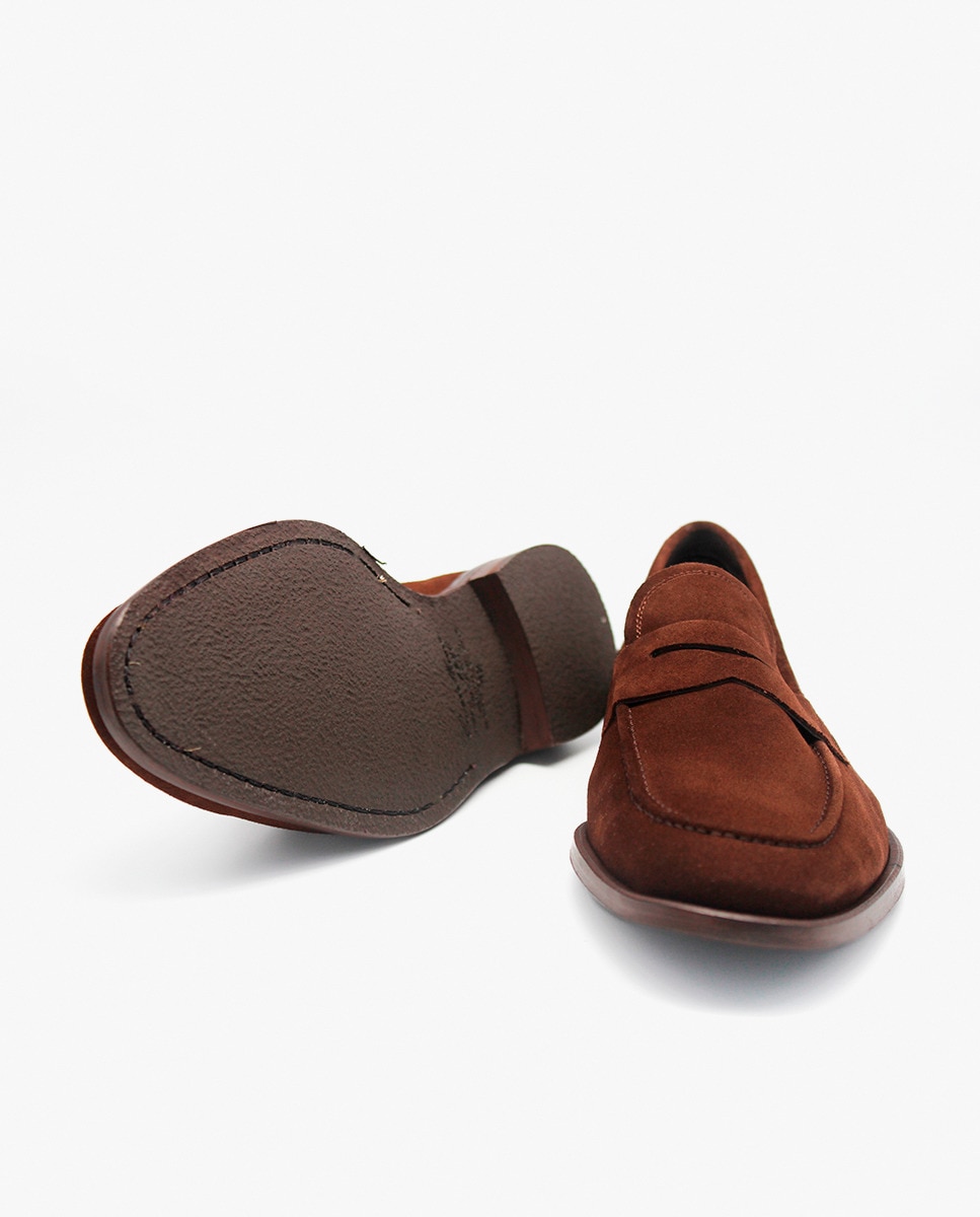Mocassins em Croute com Sola de Borracha Castanho-escuro-3