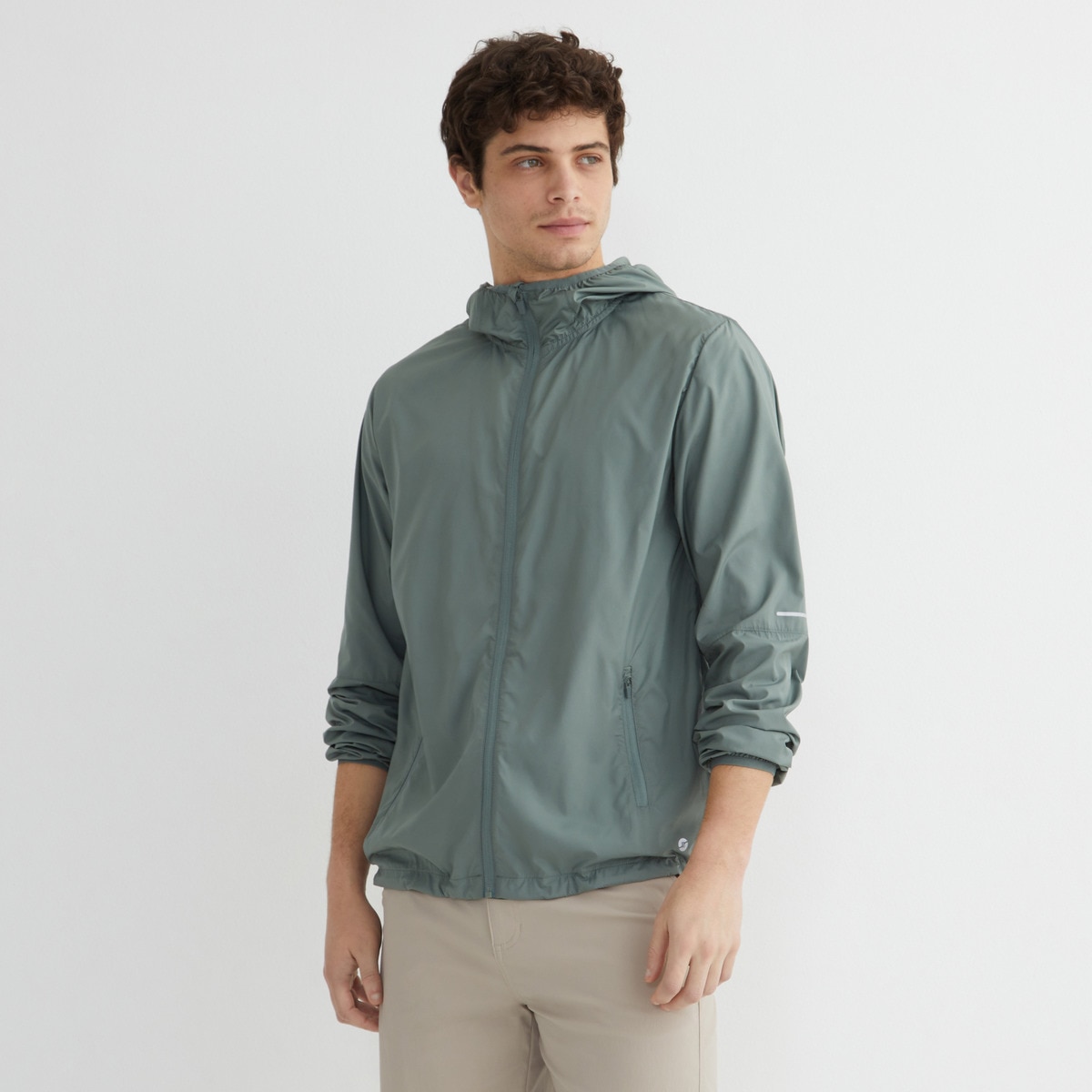Cortavientos reflector hombre Verde-1