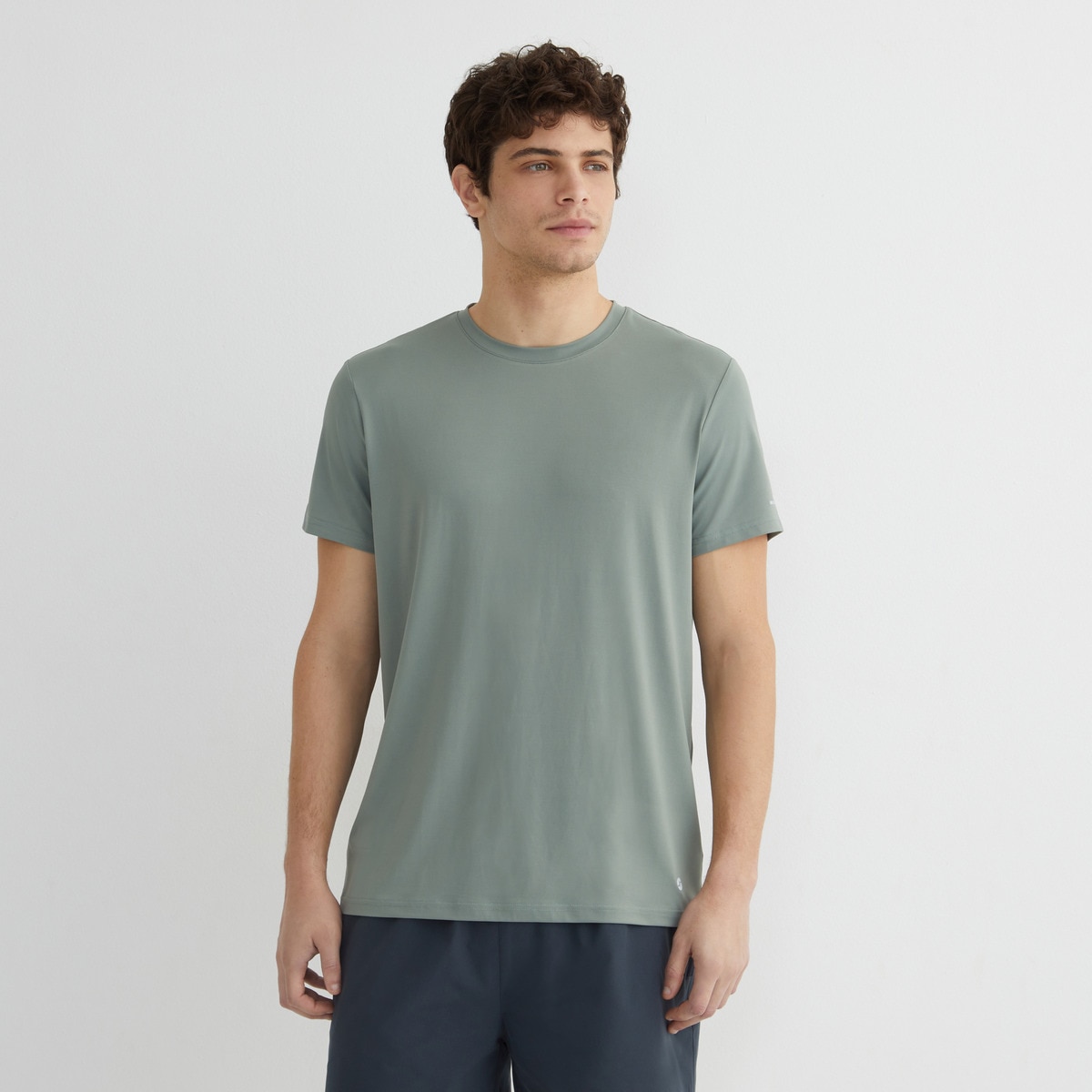 Camiseta técnica manga corta hombre Verde-1