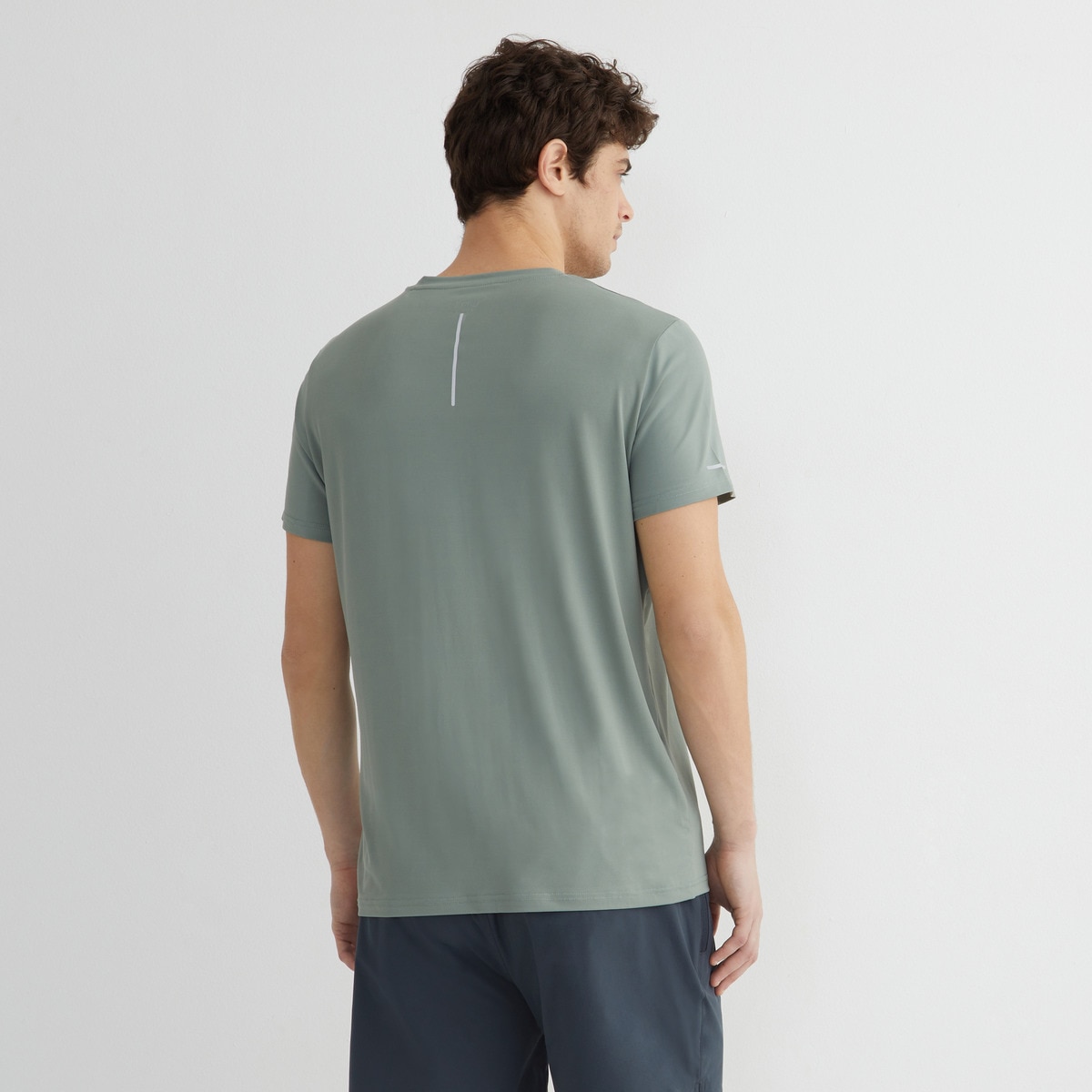 Camiseta técnica manga corta hombre Verde-3