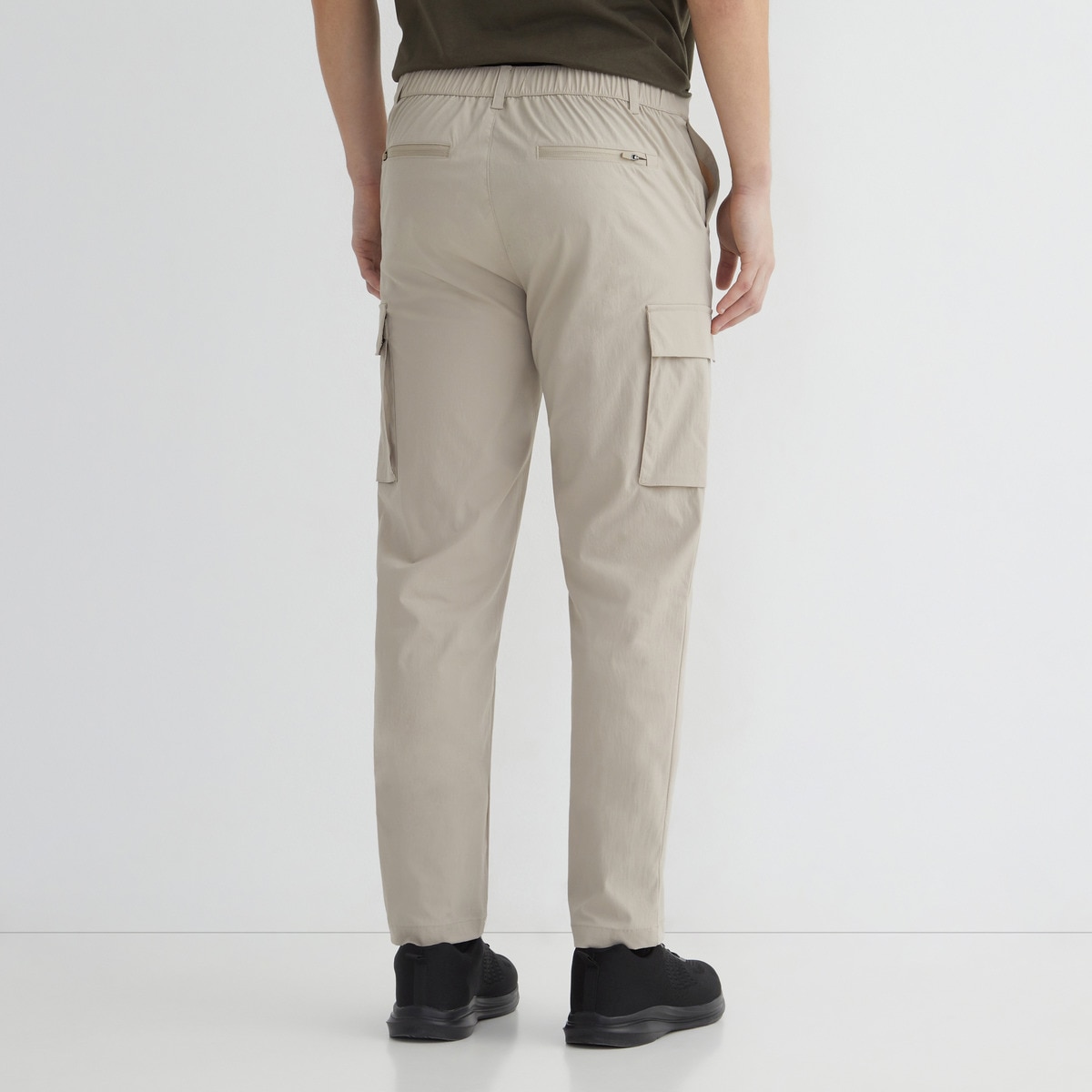 Pantalón largo elástico hombre Blanco-3