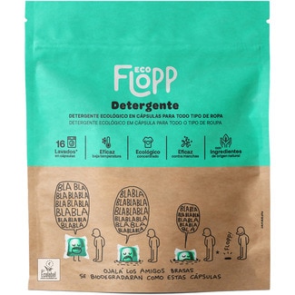 detergente ecológico para todo tipo de ropa bolsa 16 cápsulas - Flopp