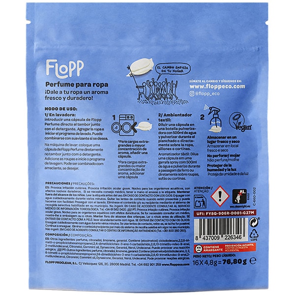 perfume para ropa con aceites esenciales naturales bag 16 capsules