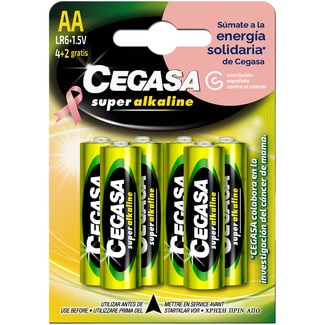 pila super alcalina AA (LR6) 1,5v blister 4 unidades - Cegasa