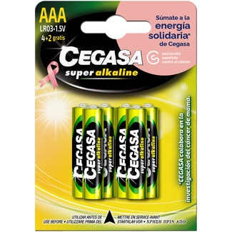 pila super alcalina AAA (LR03) 1,5v blister 4 unidades - Cegasa