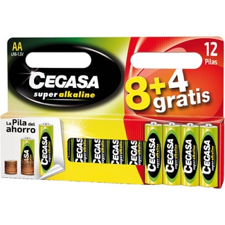 pila super alcalina AA (LR6) 1,5v blister 8 unidades - Cegasa