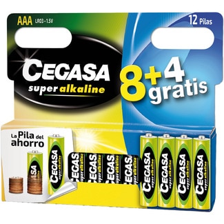 pila super alcalina AAA (LR03) 1,5v blister 8 unidades - Cegasa