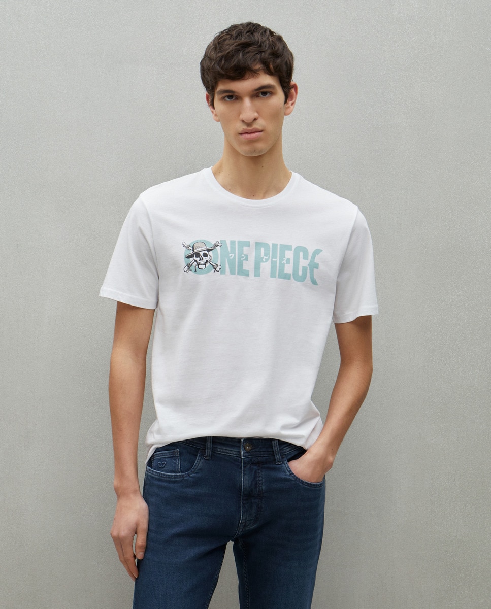 T-shirt One Piece Branco-1