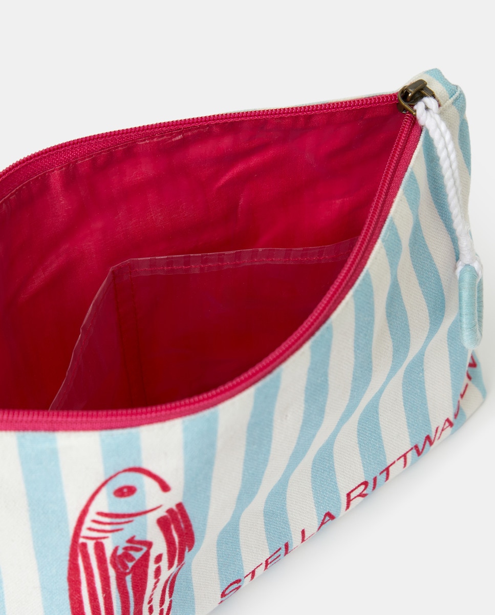 Nécessaire com Estampado de Peixe Azul-4