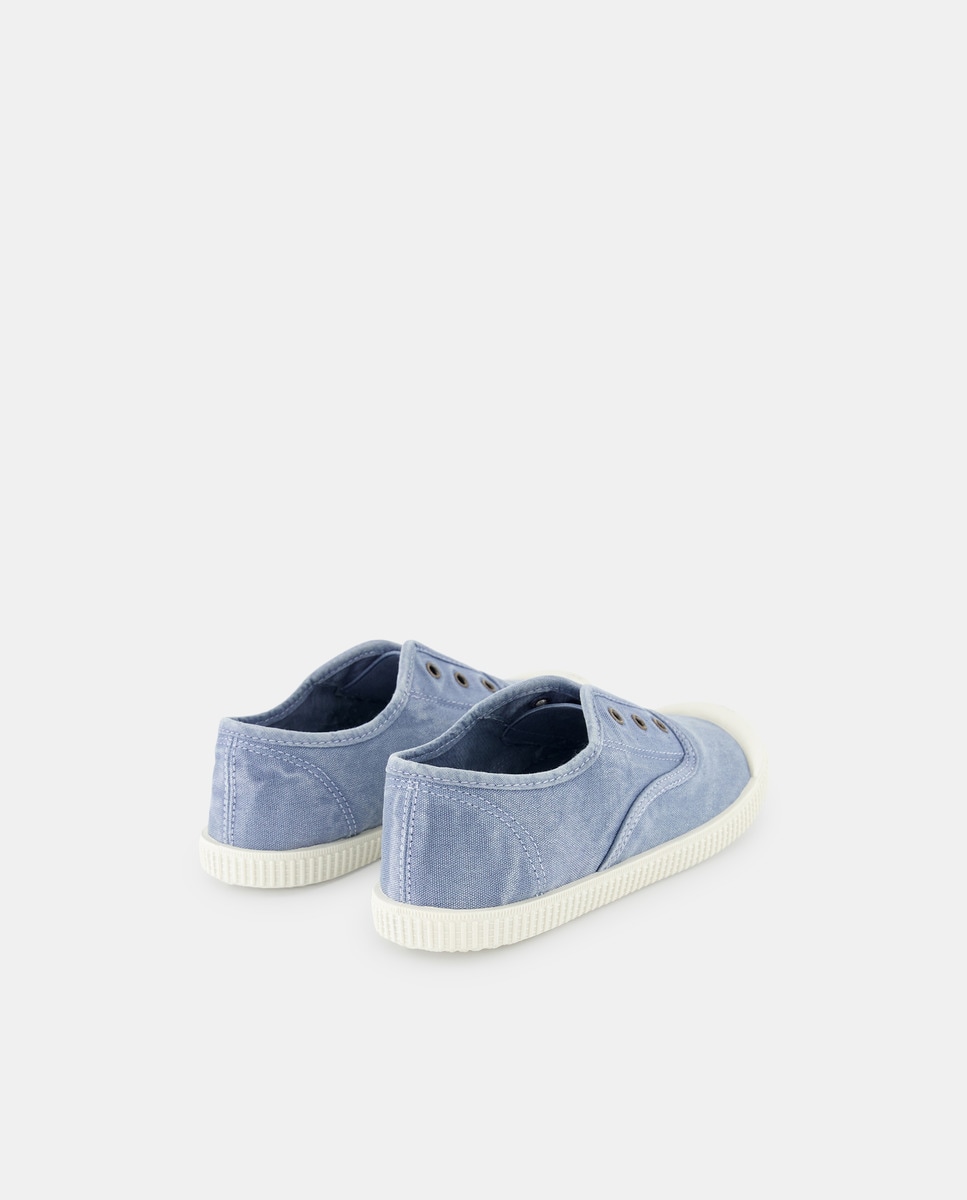 Lona infantil con puntera sin cordones Azul-3