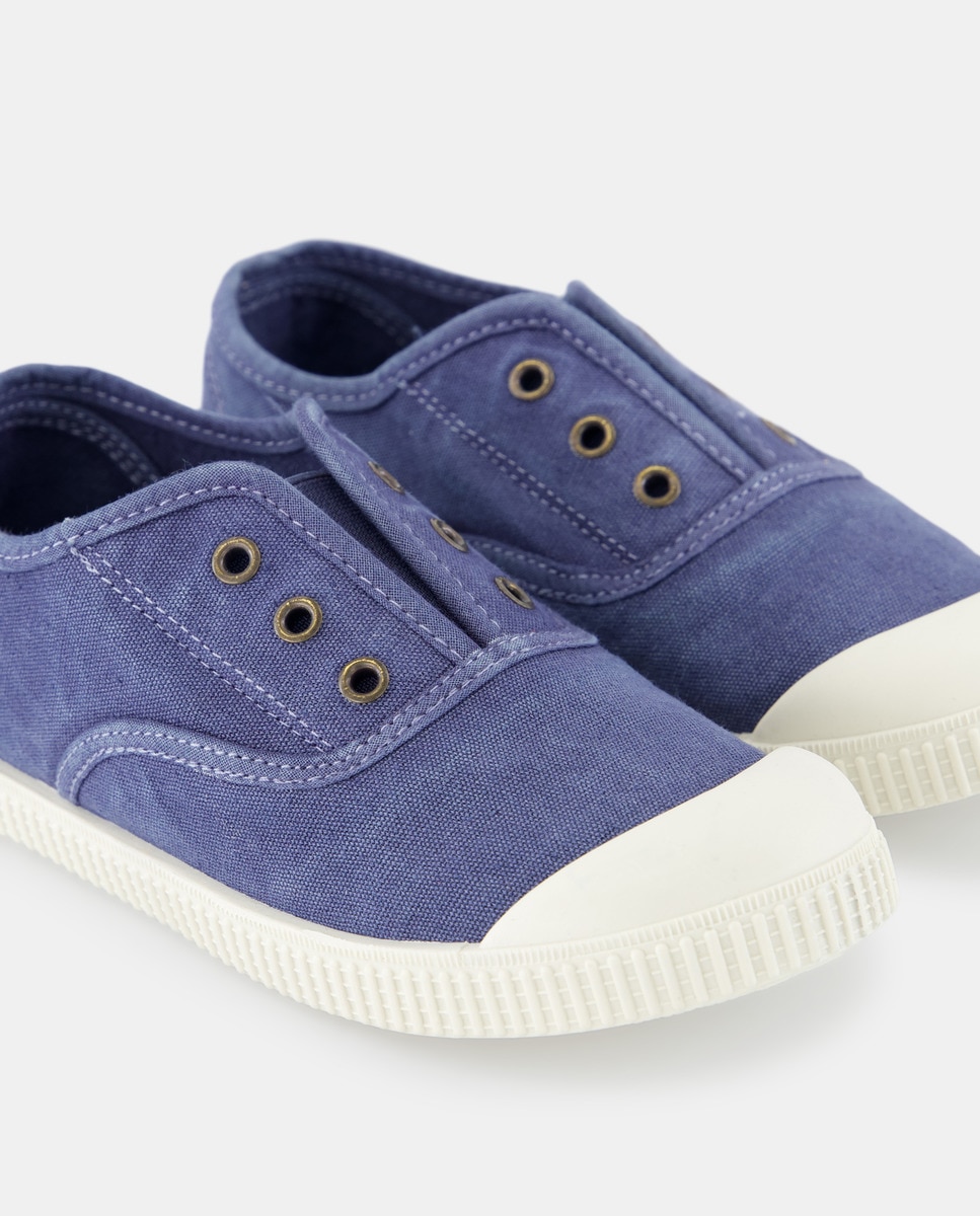 Lona infantil con puntera sin cordones Azul marino-5