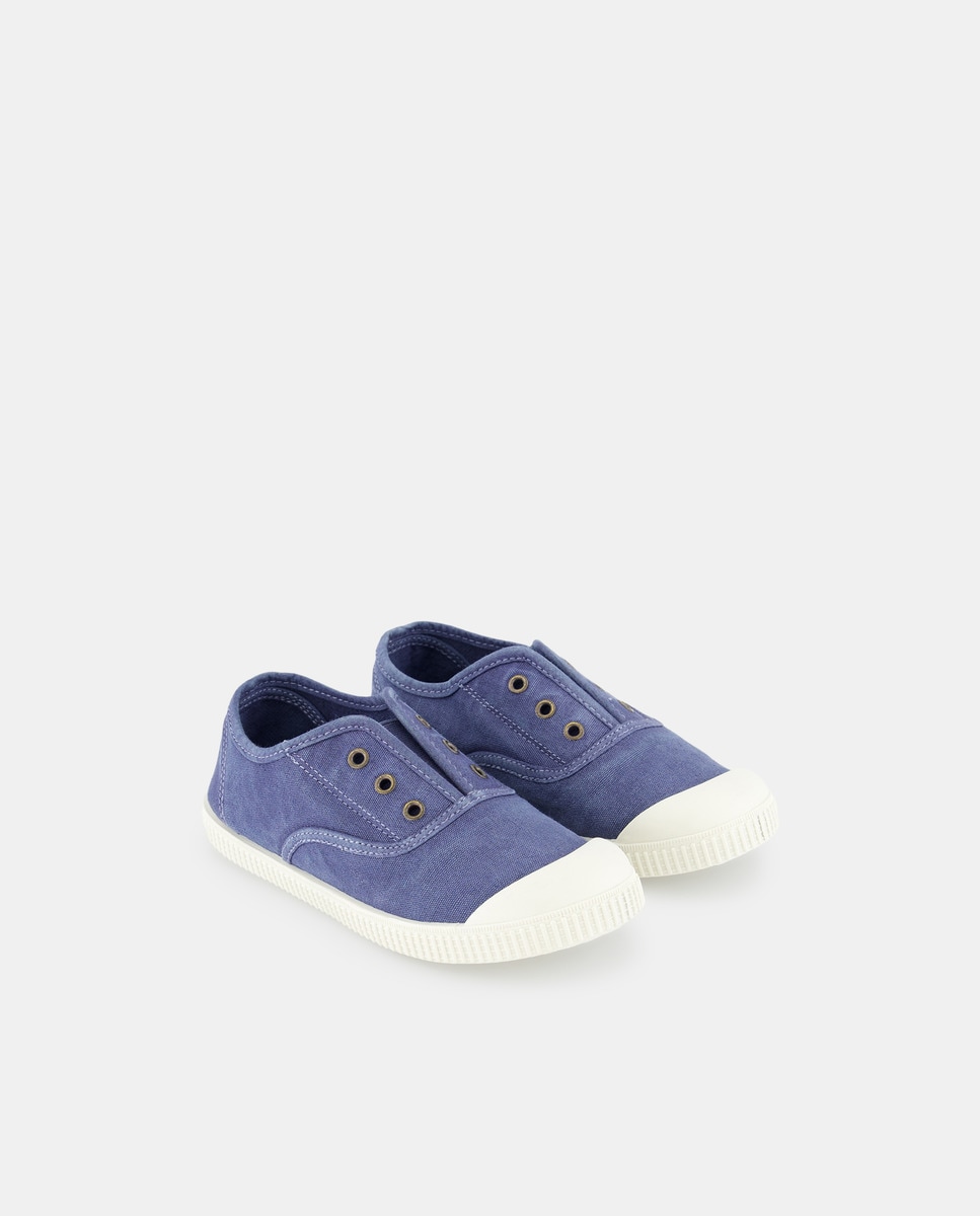 Lona infantil con puntera sin cordones Azul marino-2