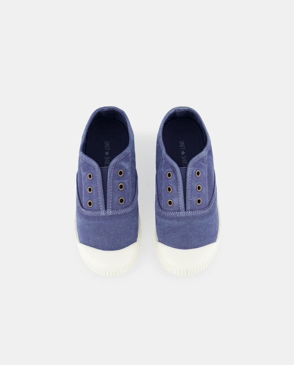 Lona infantil con puntera sin cordones Azul marino-4