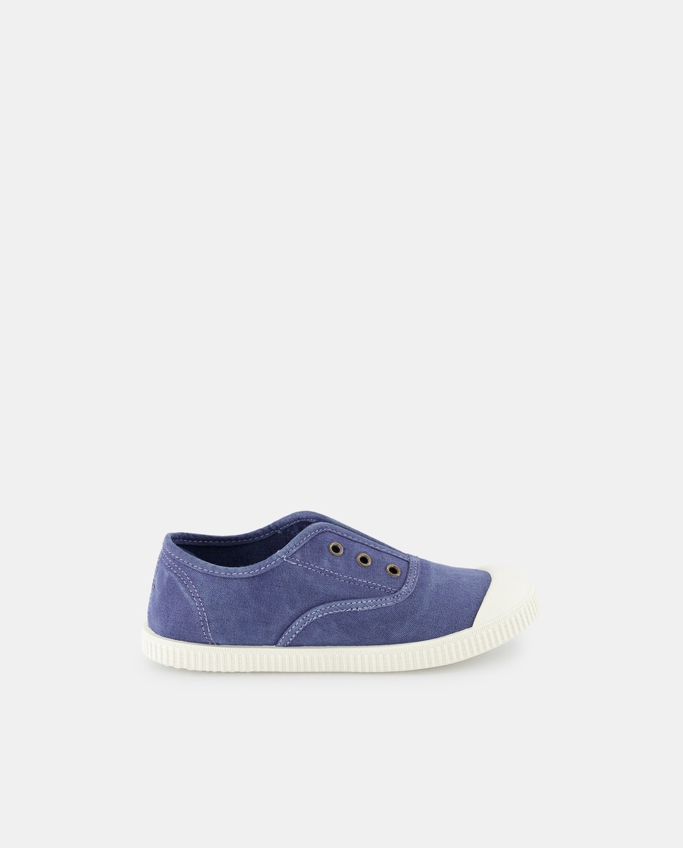 Lona infantil con puntera sin cordones Azul marino-1