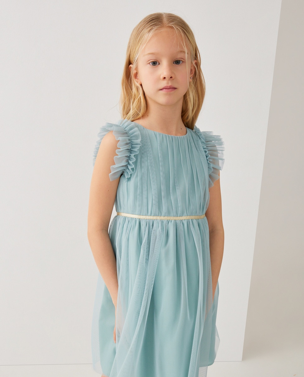 Vestido de Cerimónia de Tule Sabão-1