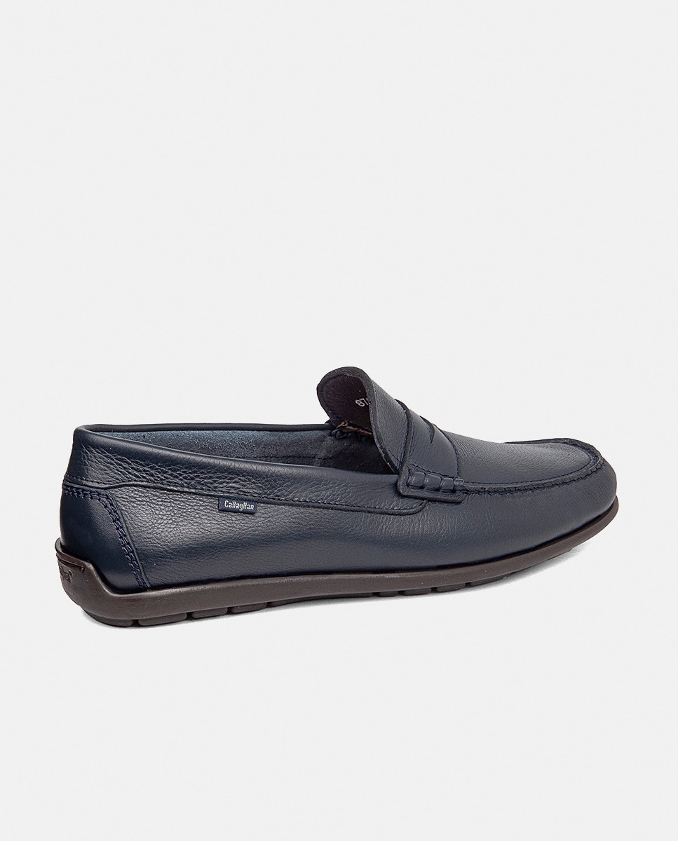 Mocassins em Pele Azul-marinho-3