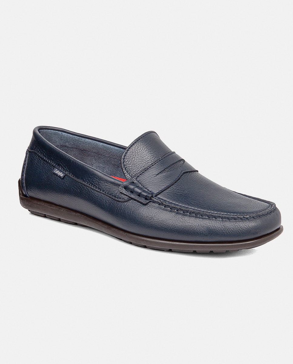 Mocassins em Pele Azul-marinho-2