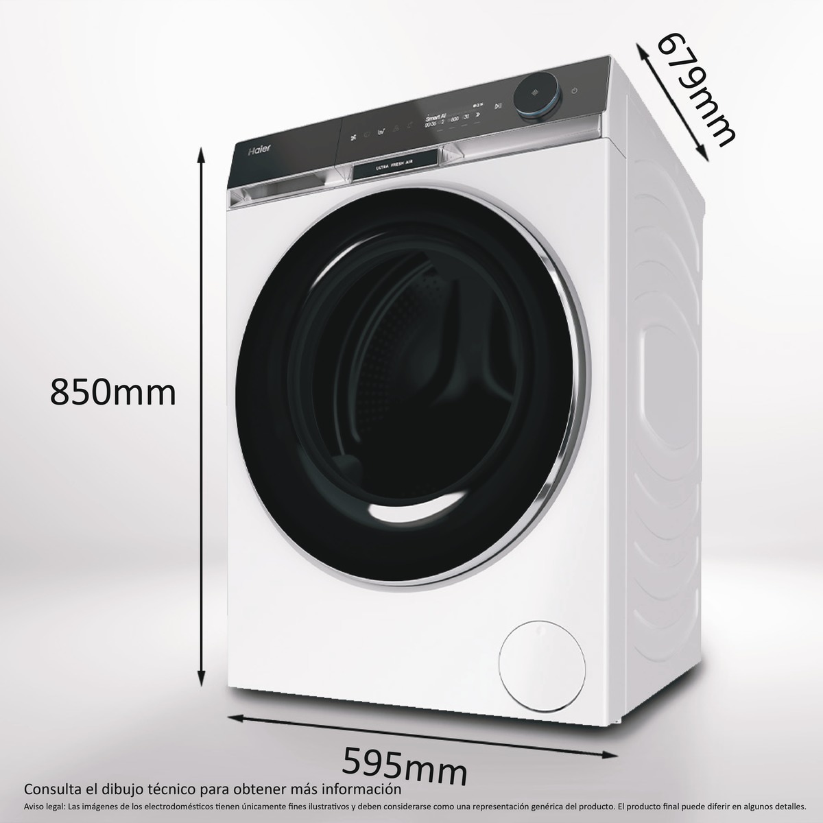Lavadora Haier 11 kg / 1.400 rpm Motor Direct Motion, X SERIES 11 - HW110-BD14397U1S Blanco-3