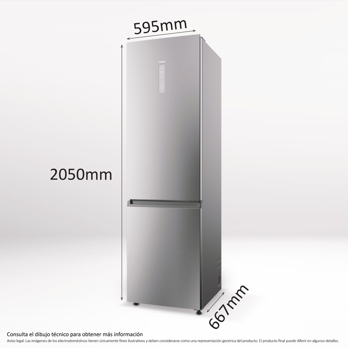 Frigorífico Combi Haier Total No Frost con WIFI 2D 60 Series 7 Pro - HDPW7620ANPK Inox-5