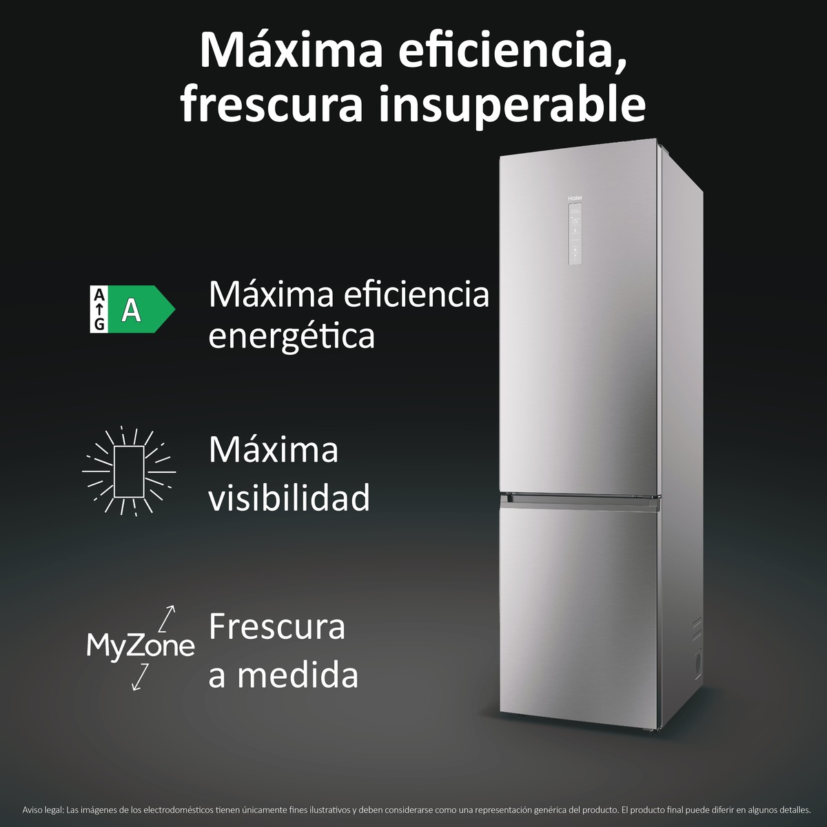 Frigorífico Combi Haier Total No Frost con WIFI 2D 60 Series 7 Pro - HDPW7620ANPK Inox-6