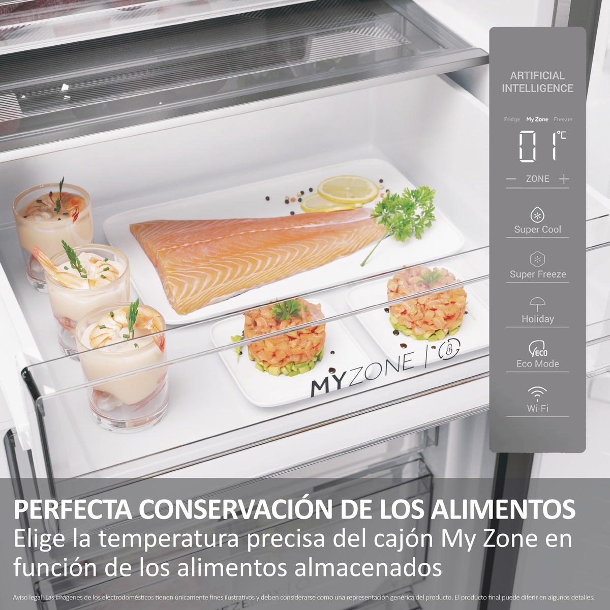 Frigorífico Combi Haier Total No Frost con WIFI 2D 60 Series 7 Pro - HDPW7620ANPK Inox-9