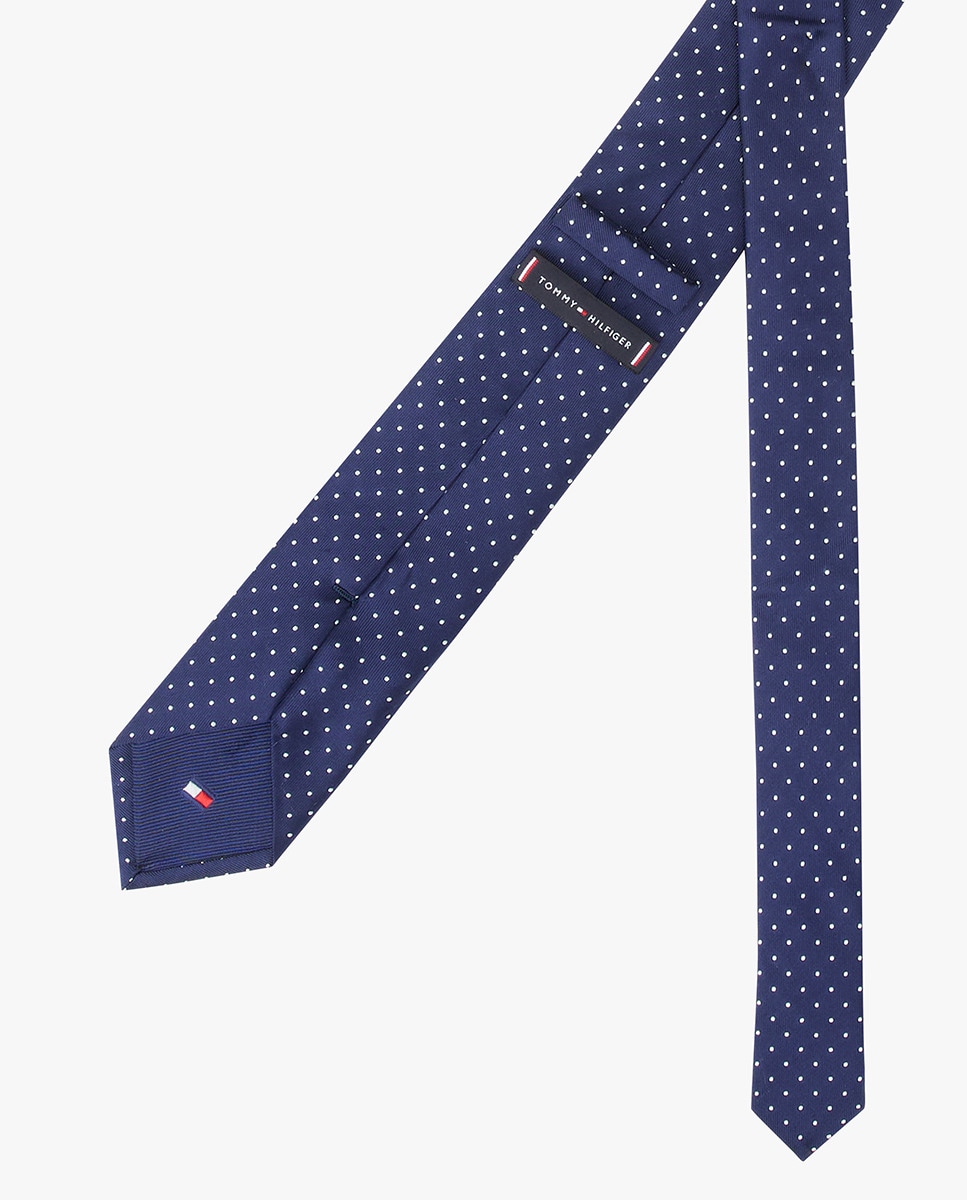 Gravata de Seda com Estampado Azul-marinho-2