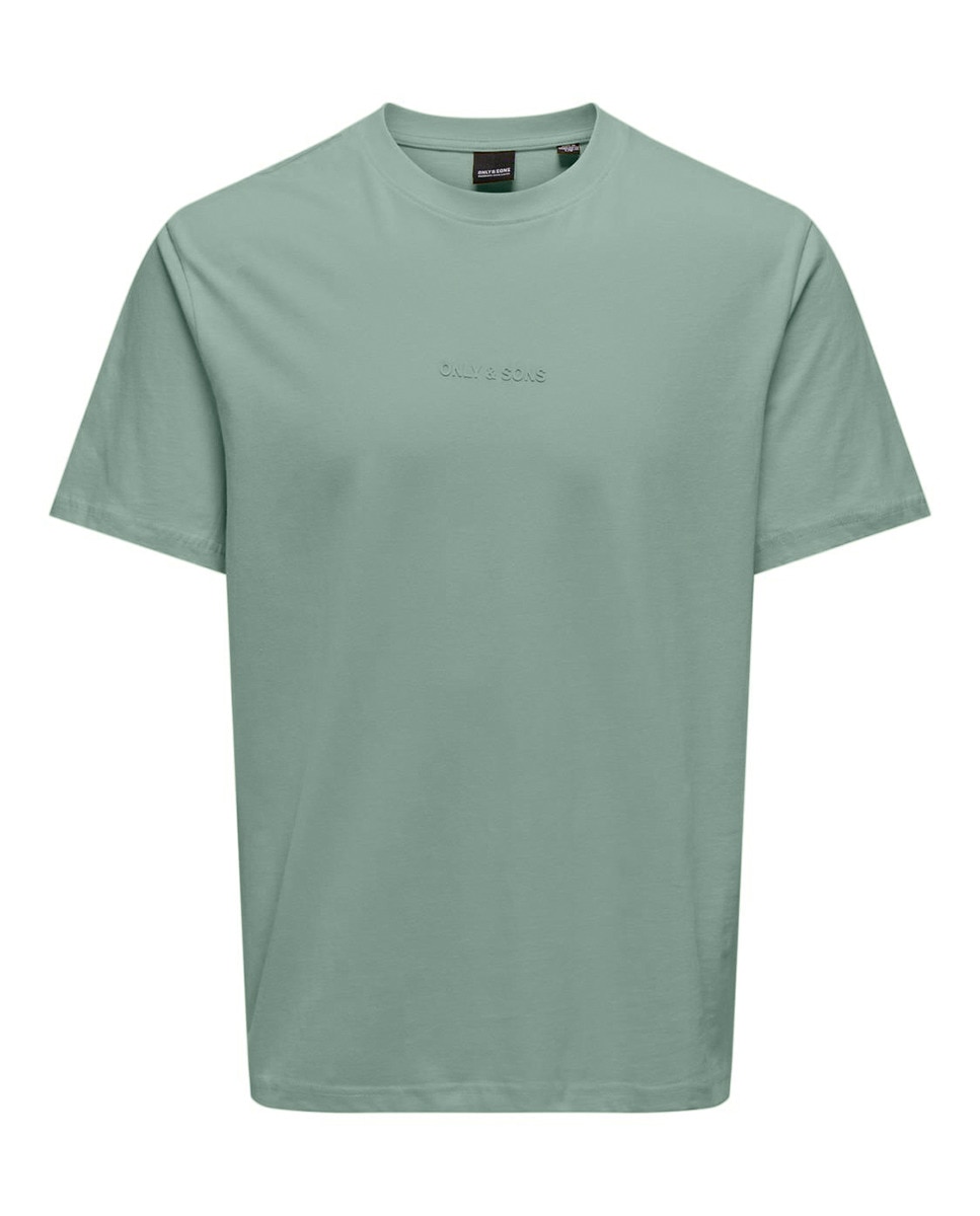 T-shirt de Manga Curta e Decote Redondo Verde-3