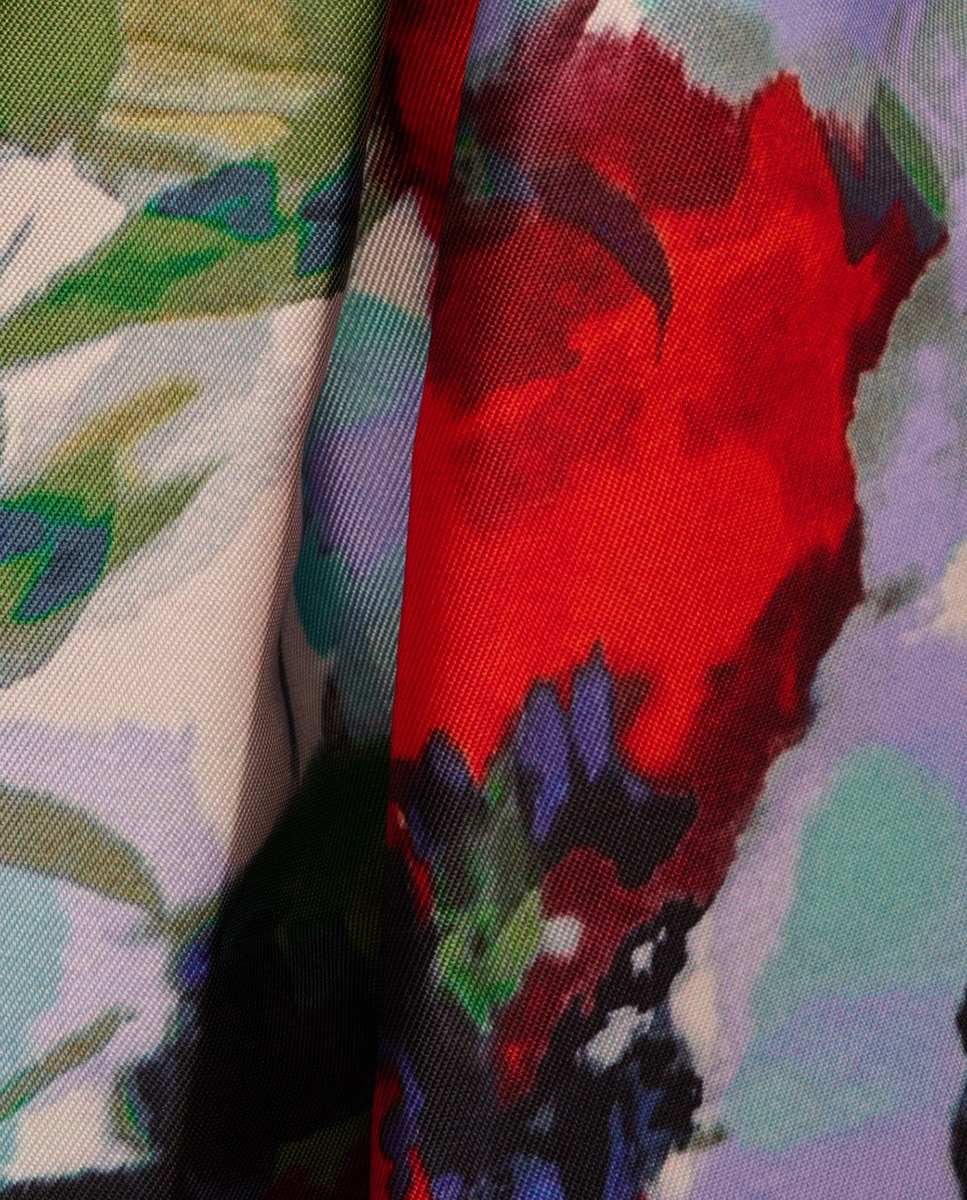 Vestido Midi Mikado com Estampado Floral Vermelho-7
