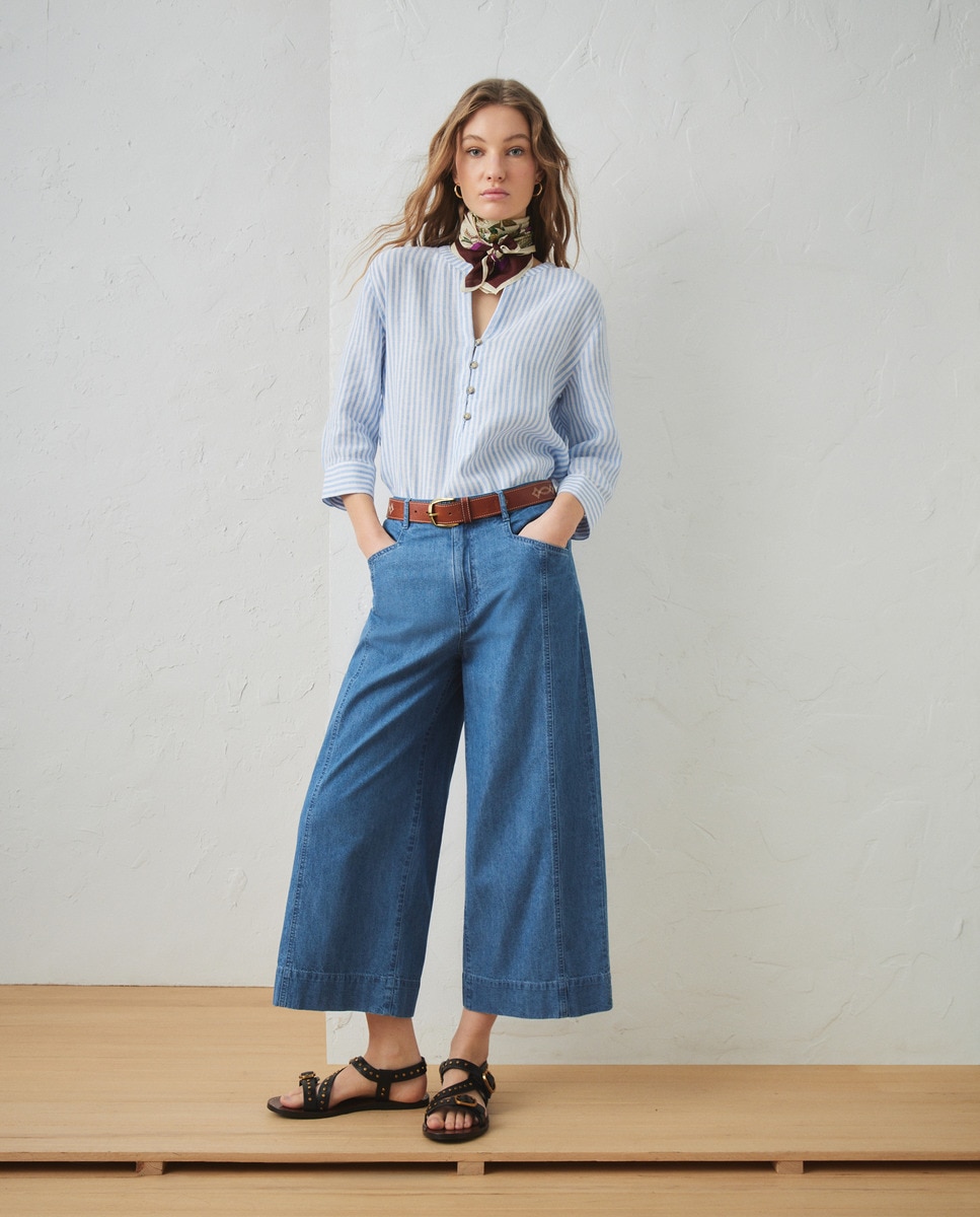 Jeans cropped Azul pálido-1