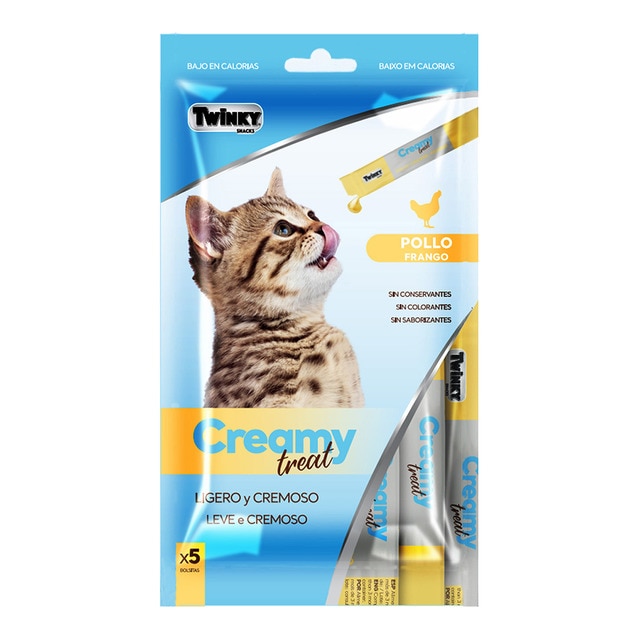 Imagen 0 de Snack para gatos Twinky Creami treat pollo y malta 75 g