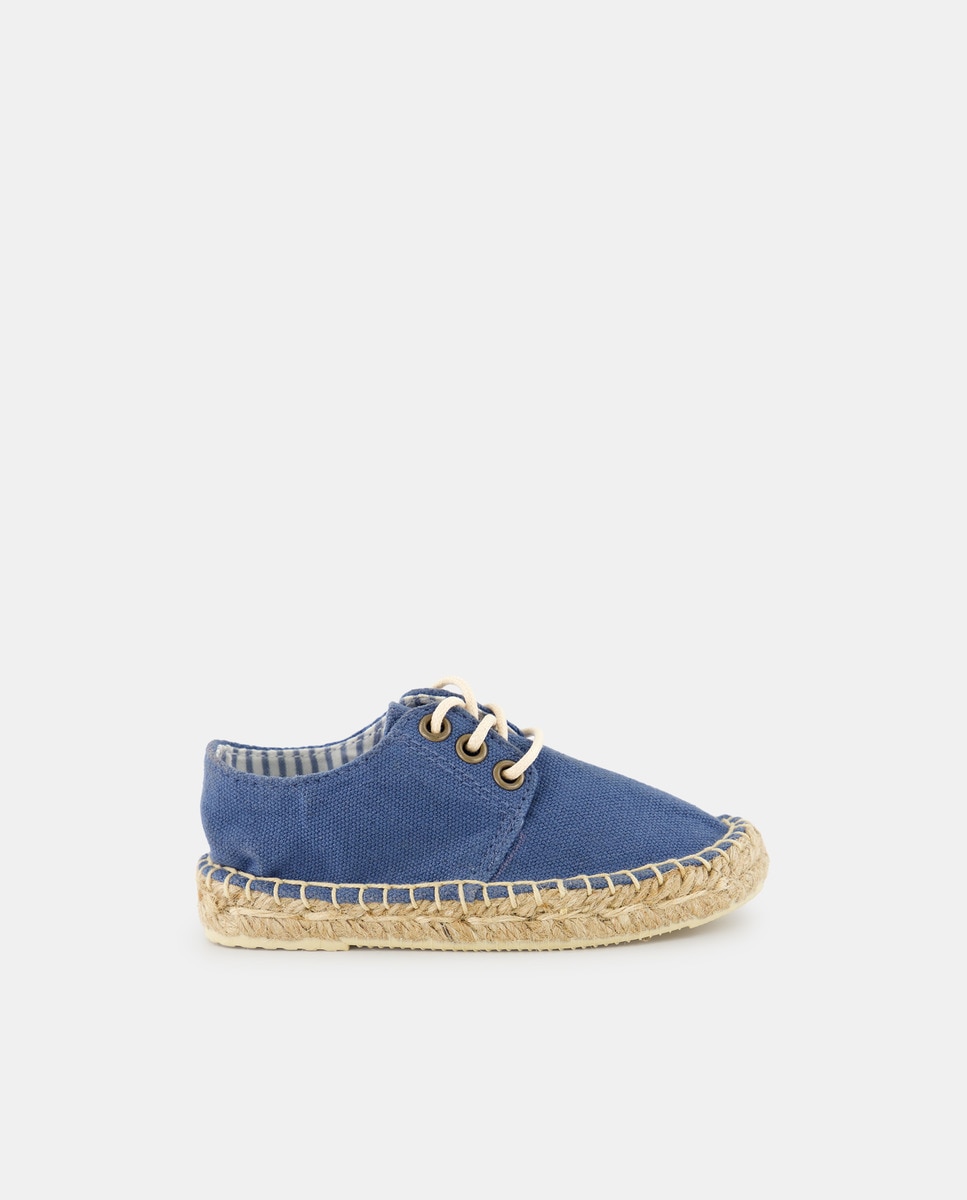 Zapato bebés de yute efecto lavado Azul marino-1