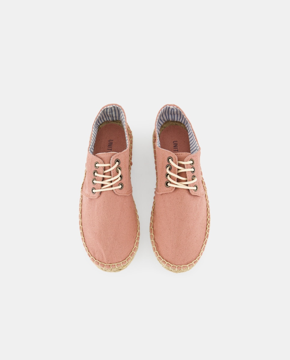 Zapato niño de yute efecto lavado Rosa-4