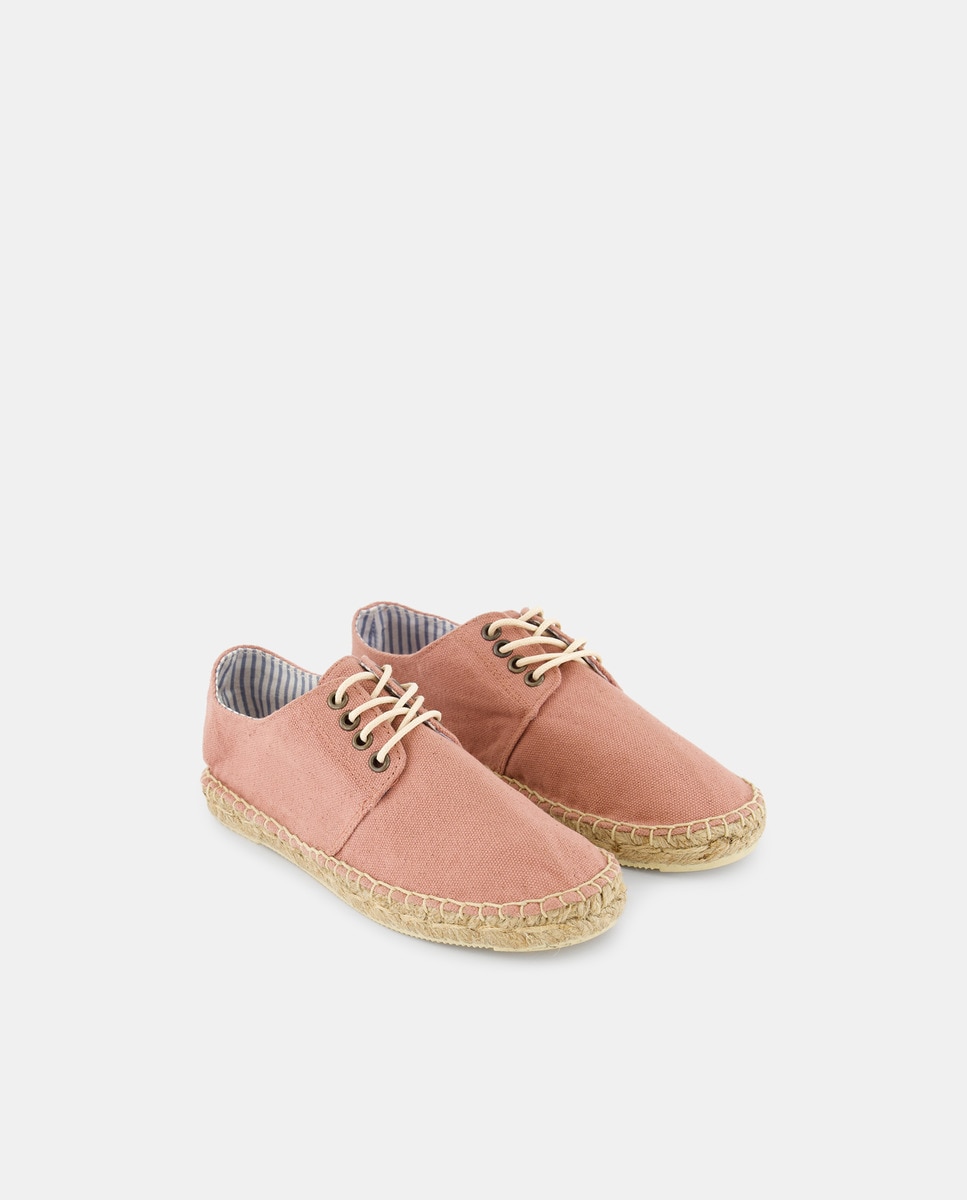 Zapato niño de yute efecto lavado Rosa-2