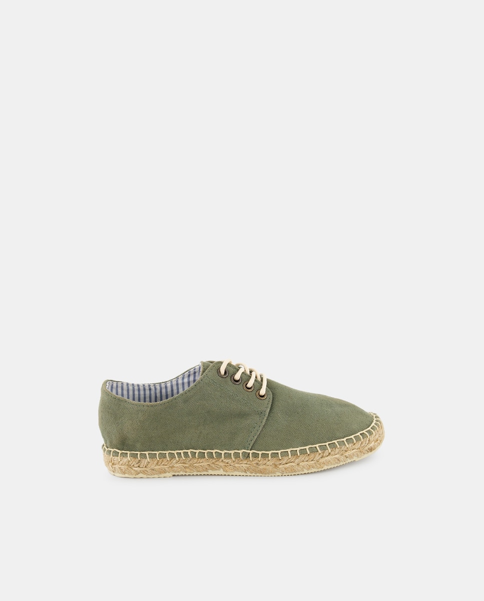 Zapato niño de yute efecto lavado Kaki-1