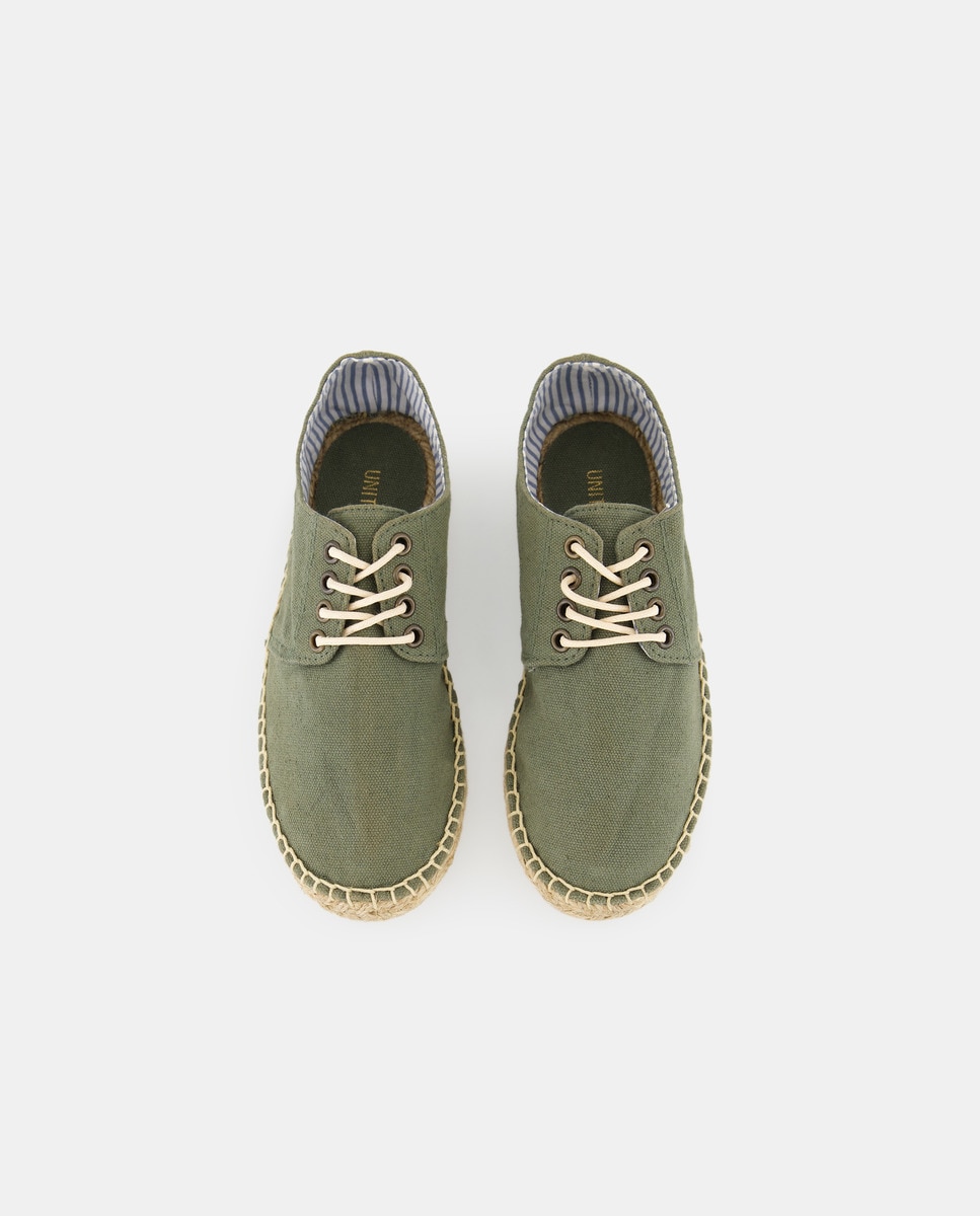 Zapato niño de yute efecto lavado Kaki-4