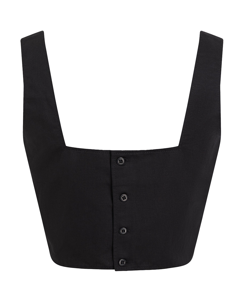 Top de Alças em Linho Preto-4