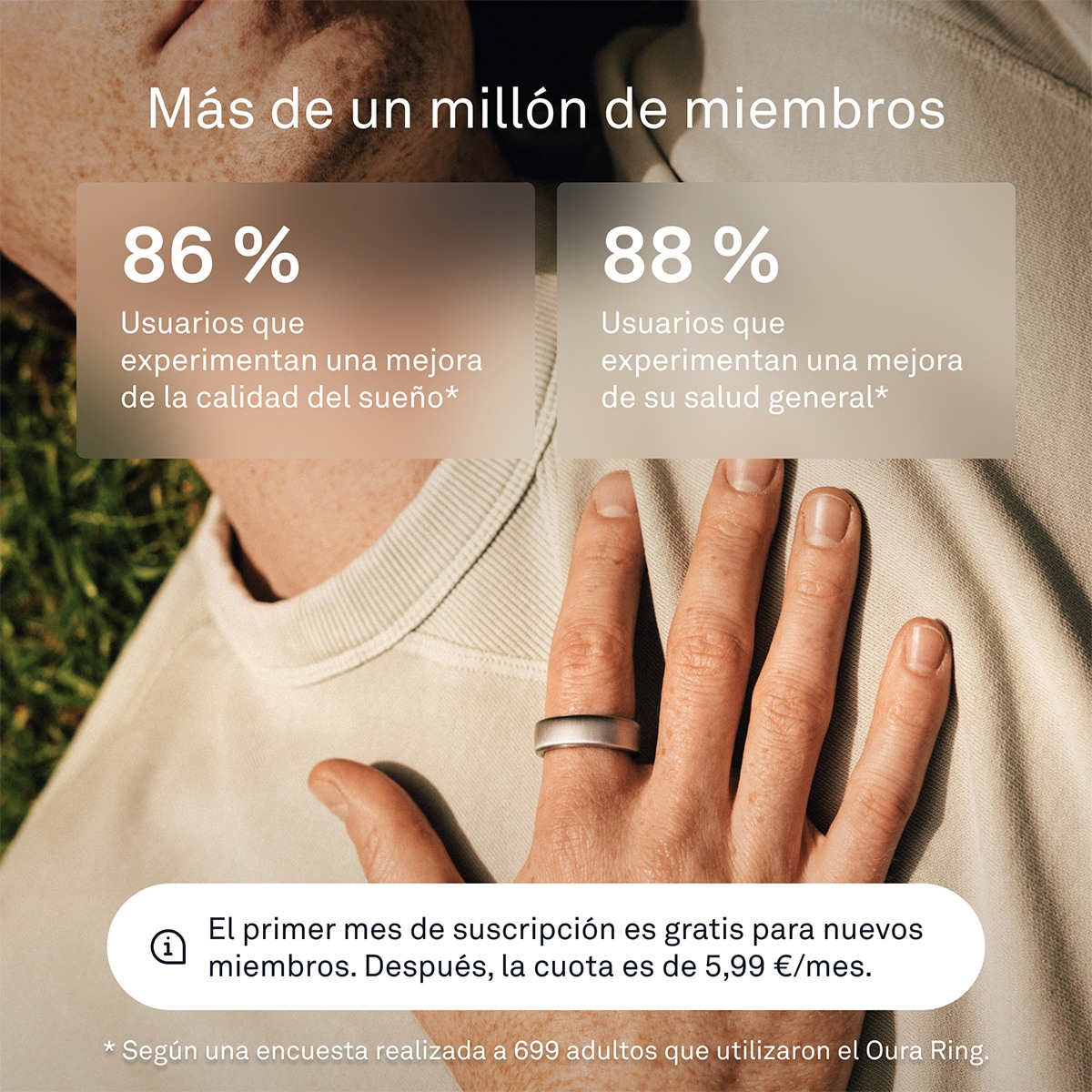 Anillo inteligente Oura Ring Gen3 Horizon Titanium Titanio-8
