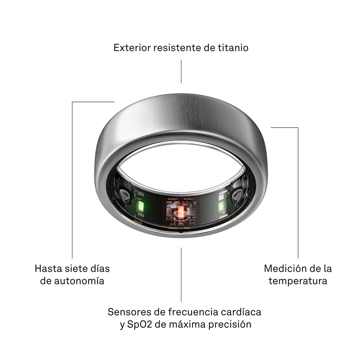 Anillo inteligente Oura Ring Gen3 Horizon Titanium Titanio-12