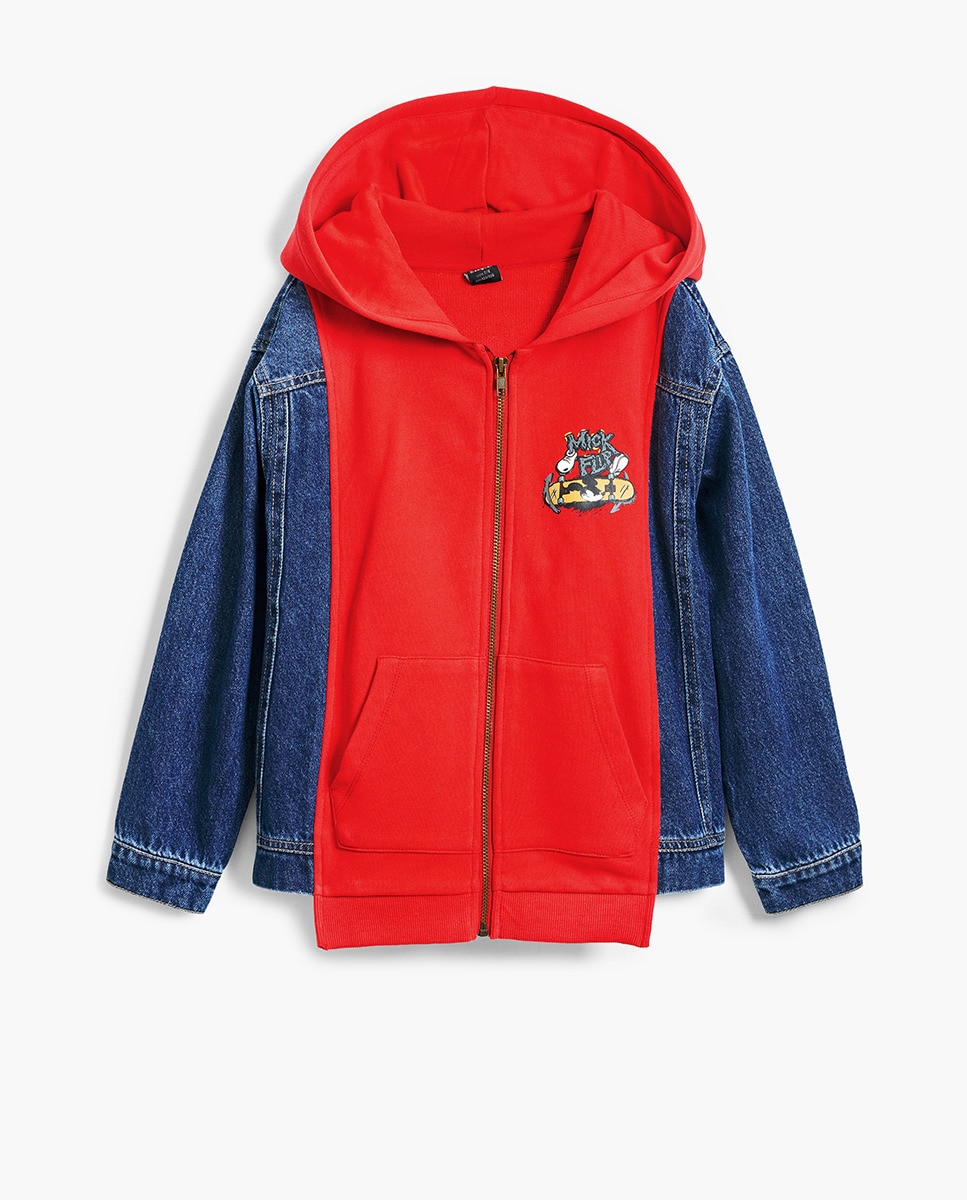 Sweatshirt Combinada Mickey Mouse Vermelho-1