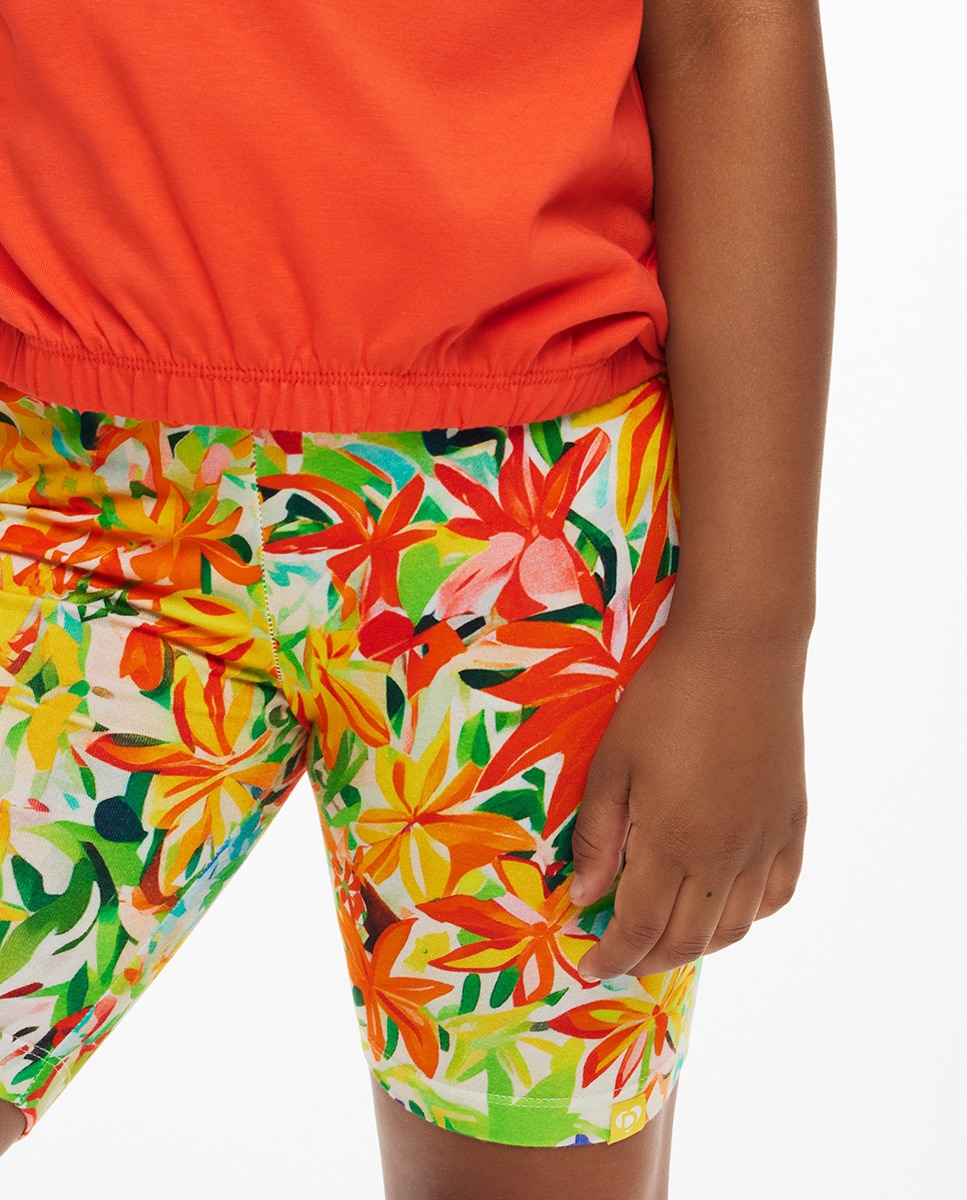 Leggings Tipo Calções com Estampado Multicolor-4