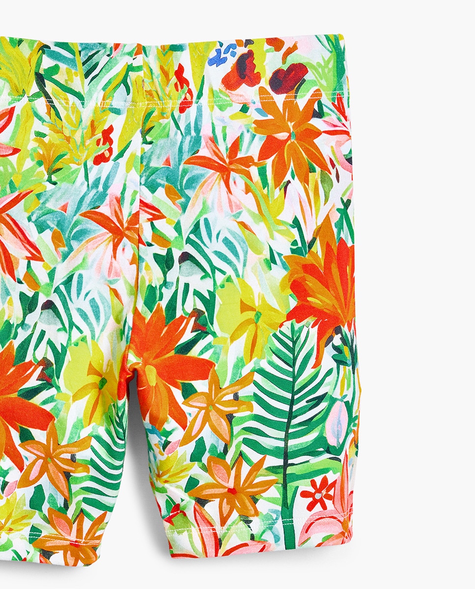 Leggings Tipo Calções com Estampado Multicolor-3