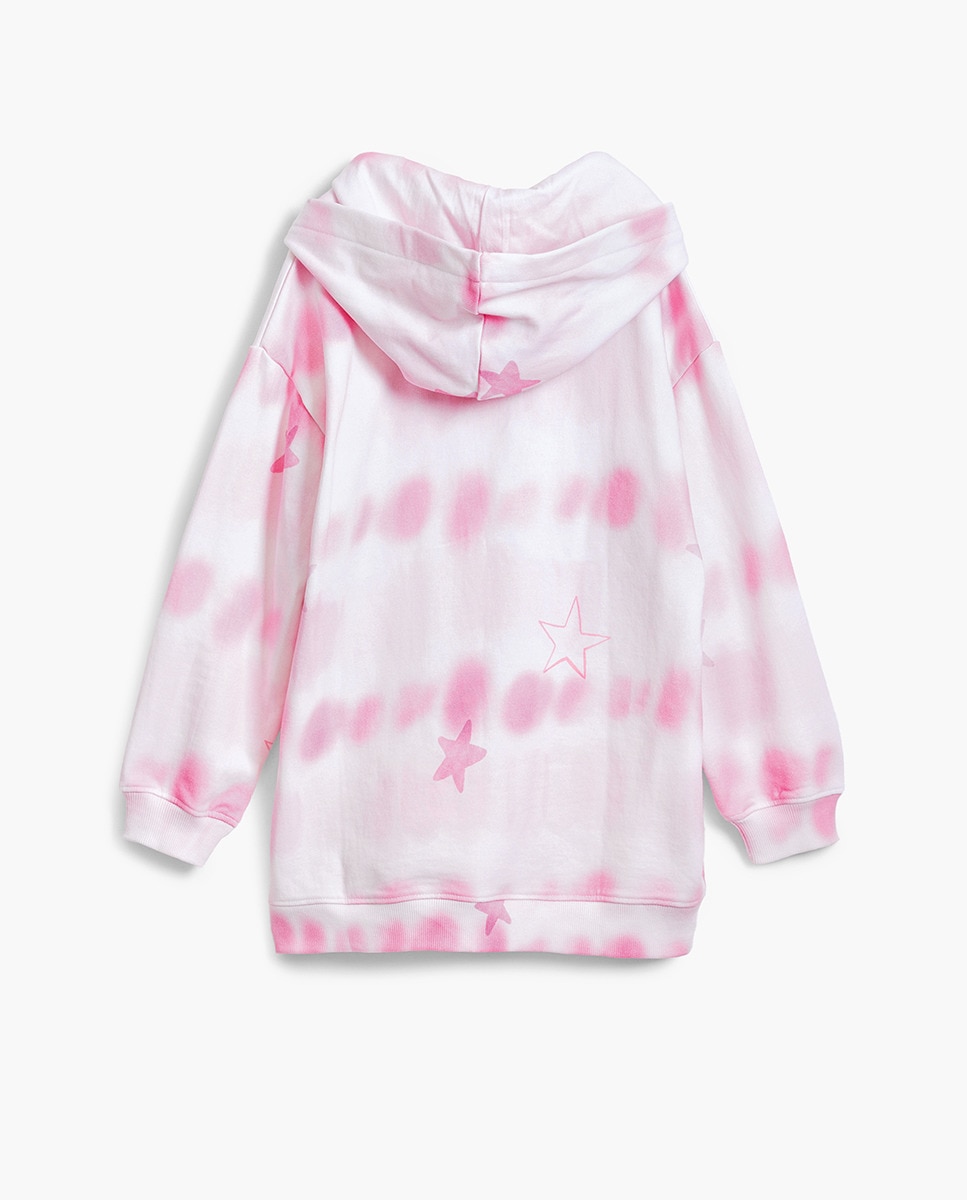 Vestido Tipo Sweatshirt Tie-Dye Rosa-3